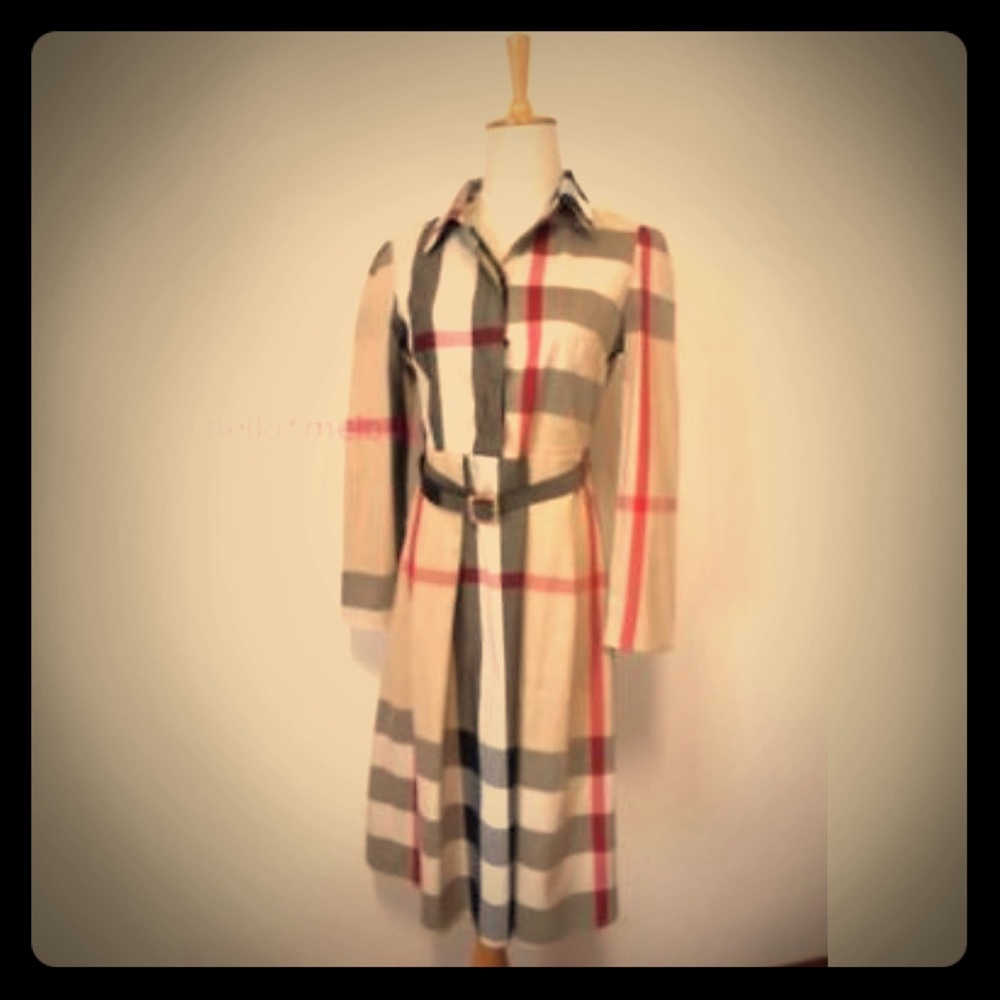 Women Burberry Style Dress Brand New